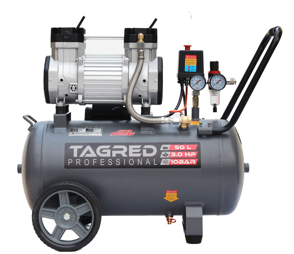 Bezolejový kompresor s odlučovačem Tagred TA3388, 50l, 230V, 2 písty, 3000W , 10 BAR