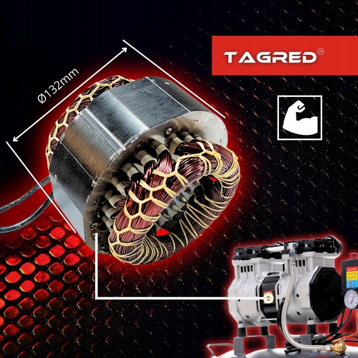 Bezolejový kompresor s odlučovačem Tagred TA3388, 50l, 230V, 2 písty, 3000W , 10 BAR
