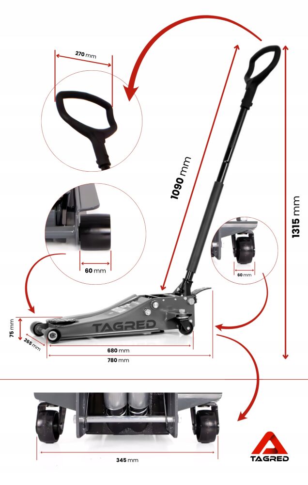 Hydraulický zvedák nízkoprofilový  3T